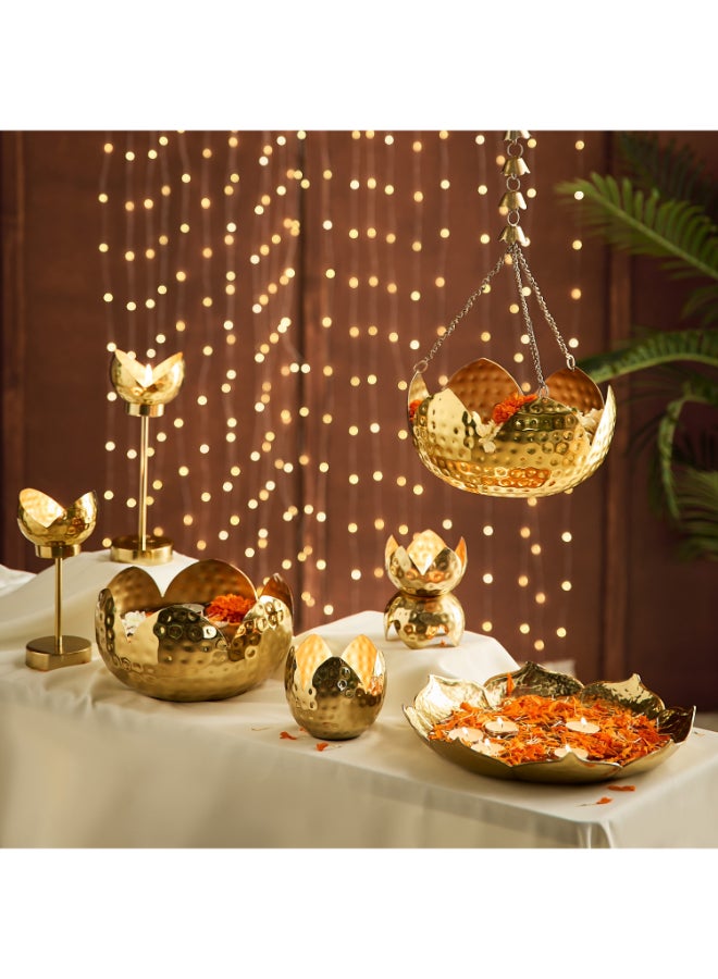 Home Box Hammered Gold Candleholder for Home Decor - Image 4